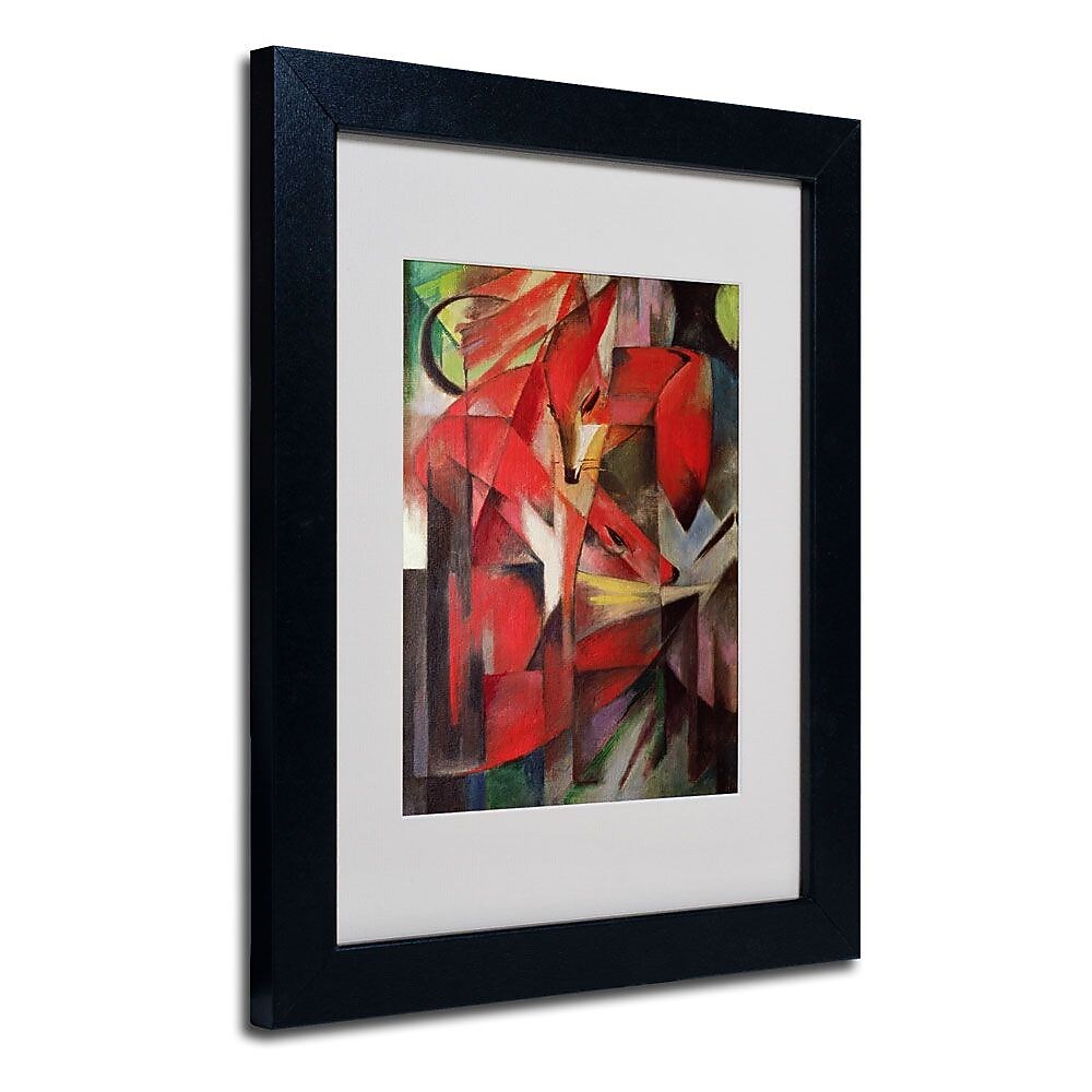 Trademark Fine Art 'The Fox' 11" x 14" Black Frame Art