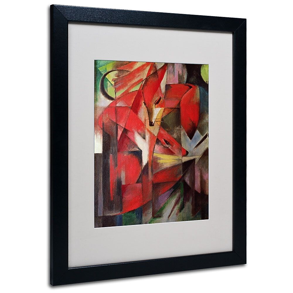 Trademark Fine Art 'The Fox' 16" x 20" Black Frame Art
