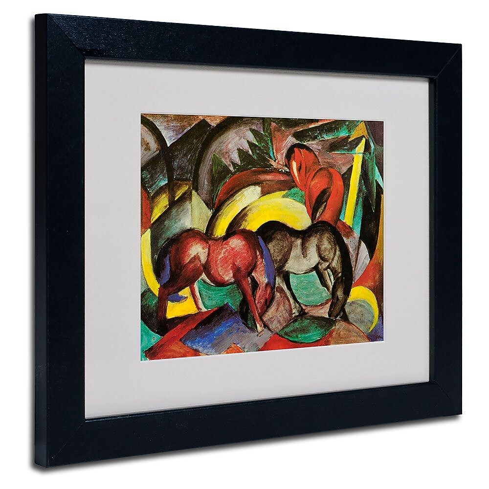 Trademark Fine Art 'Three Horses' 11" x 14" Black Frame Art