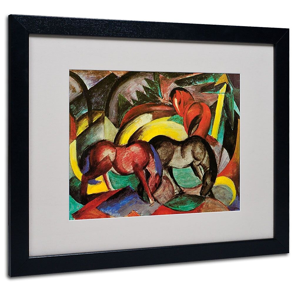 Trademark Fine Art 'Three Horses' 16" x 20" Black Frame Art