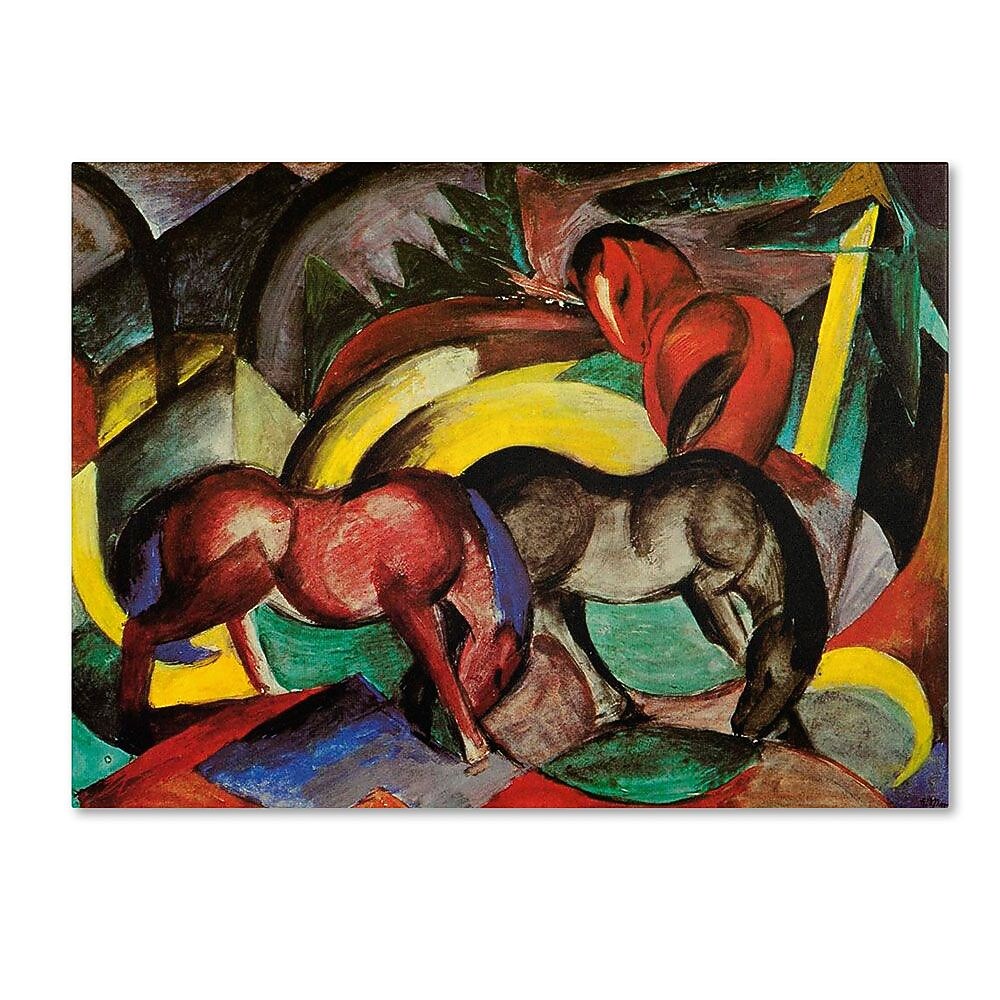 Trademark Fine Art 'Three Horses' 35" x 47" Canvas Art