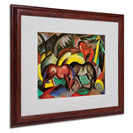 Trademark Fine Art 'Three Horses' 16" x 20" Wood Frame Art