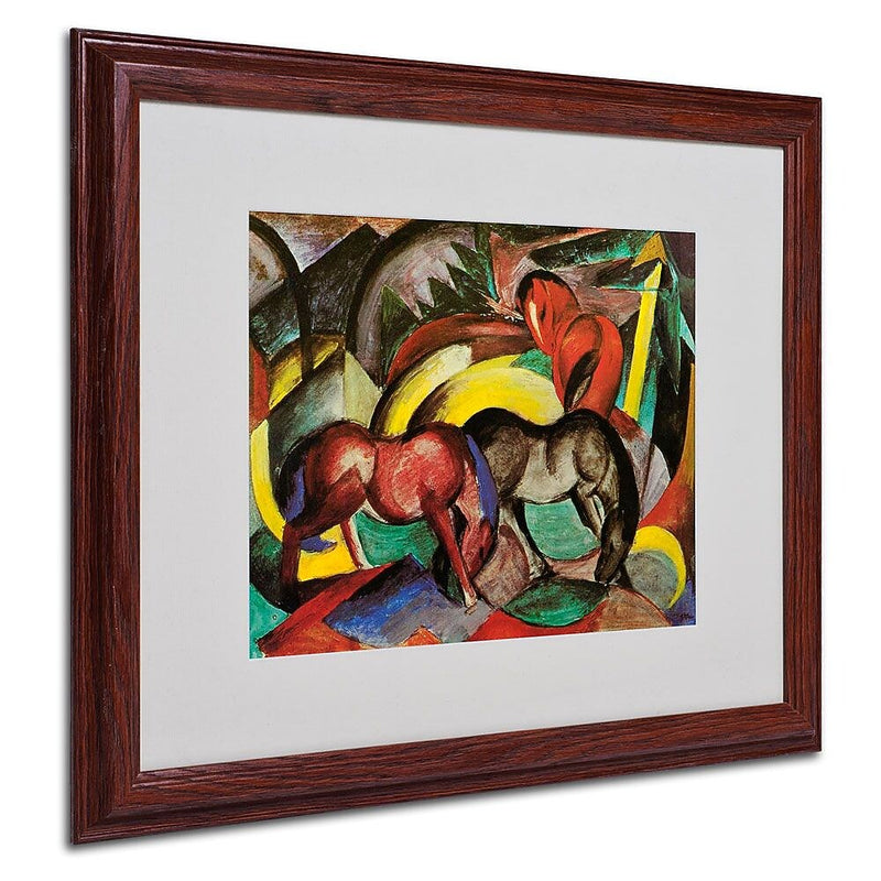 Trademark Fine Art 'Three Horses' 16" x 20" Wood Frame Art