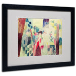 Trademark Fine Art 'Two Women and a Man With Parrots' 16" x 20" Black Frame Art