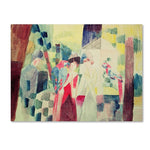 Trademark Fine Art 'Two Women and a Man With Parrots' 35" x 47" Canvas Art