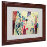 Trademark Fine Art 'Two Women and a Man With Parrots' 11" x 14" Wood Frame Art
