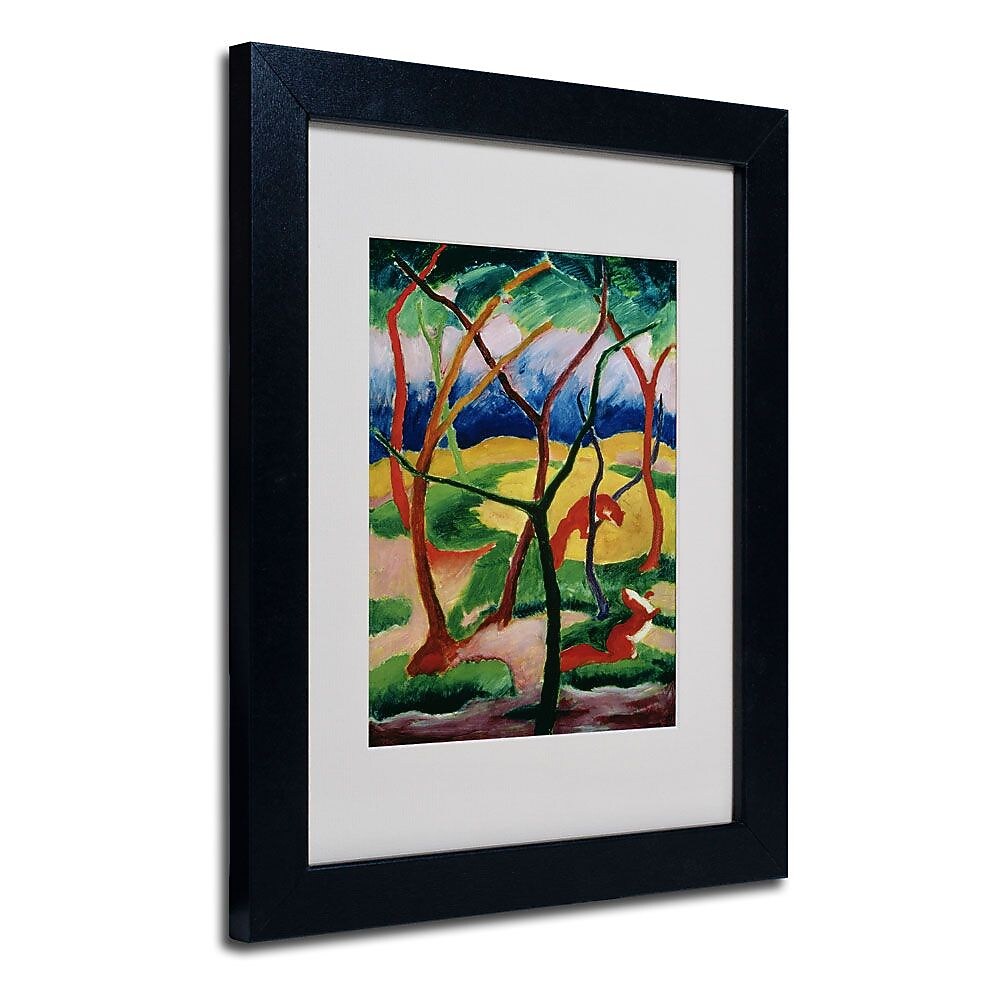 Trademark Fine Art 'Weasels Playing' 11" x 14" Black Frame Art