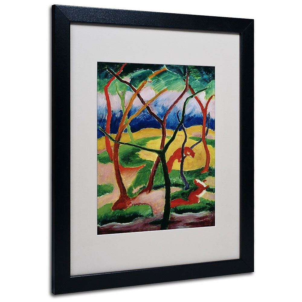 Trademark Fine Art 'Weasels Playing' 16" x 20" Black Frame Art