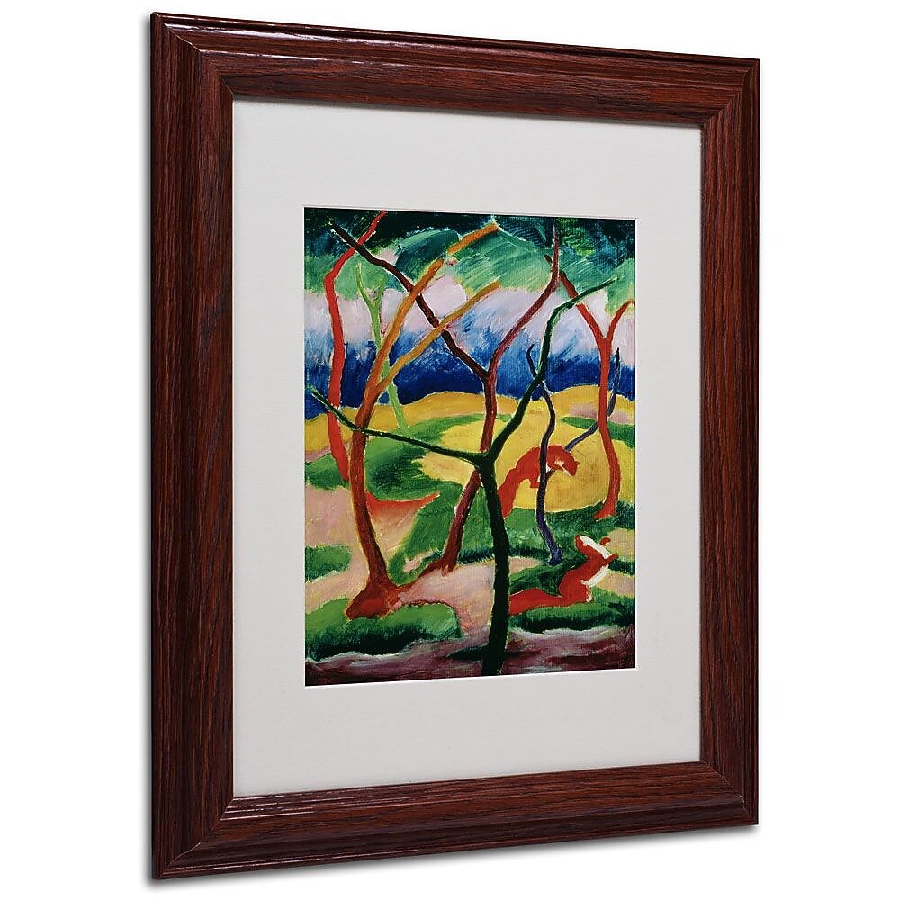 Trademark Fine Art 'Weasels Playing' 11" x 14" Wood Frame Art