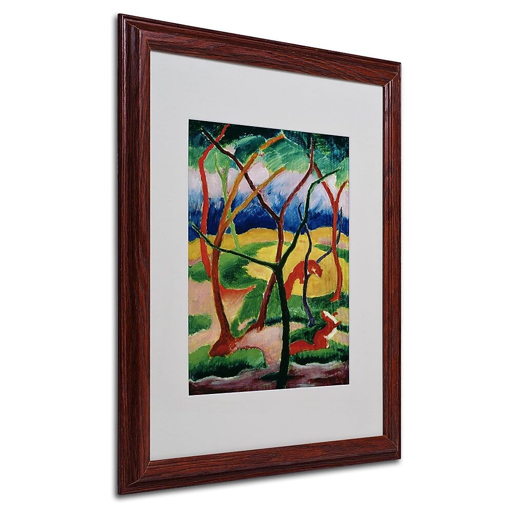 Trademark Fine Art 'Weasels Playing' 16" x 20" Wood Frame Art