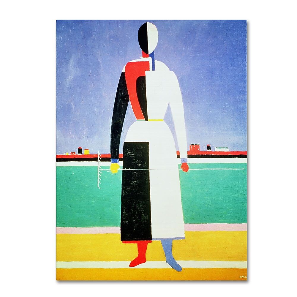 Trademark Fine Art 'Woman With Rake' 14" x 19" Canvas Art