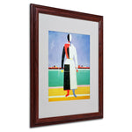 Trademark Fine Art 'Woman With Rake' 16" x 20" Wood Frame Art