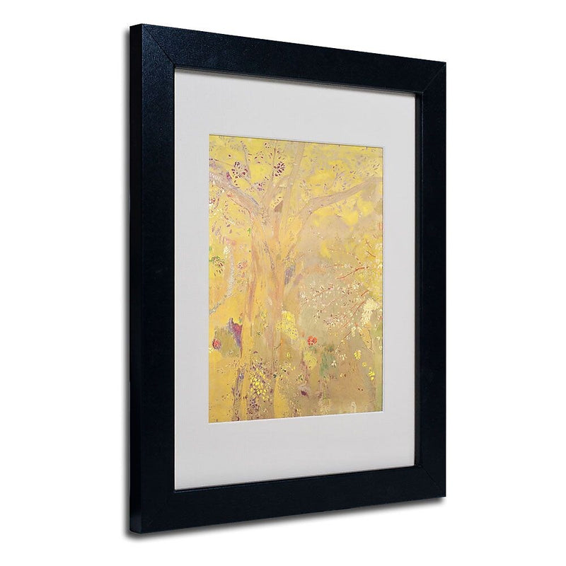 Trademark Fine Art 'Yellow Tree' 11" x 14" Black Frame Art