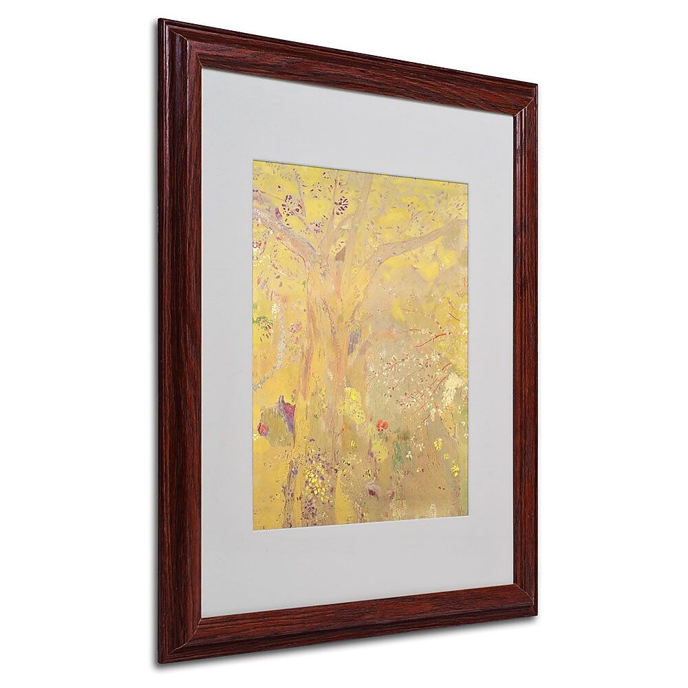 Trademark Fine Art 'Yellow Tree' 16" x 20" Wood Frame Art