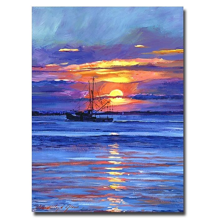 Trademark Fine Art 'Salmon Trawler at Sunrise' 24" x 32" Canvas Art
