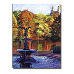 Trademark Fine Art 'Fountain at Central Park' 24" x 32" Canvas Art