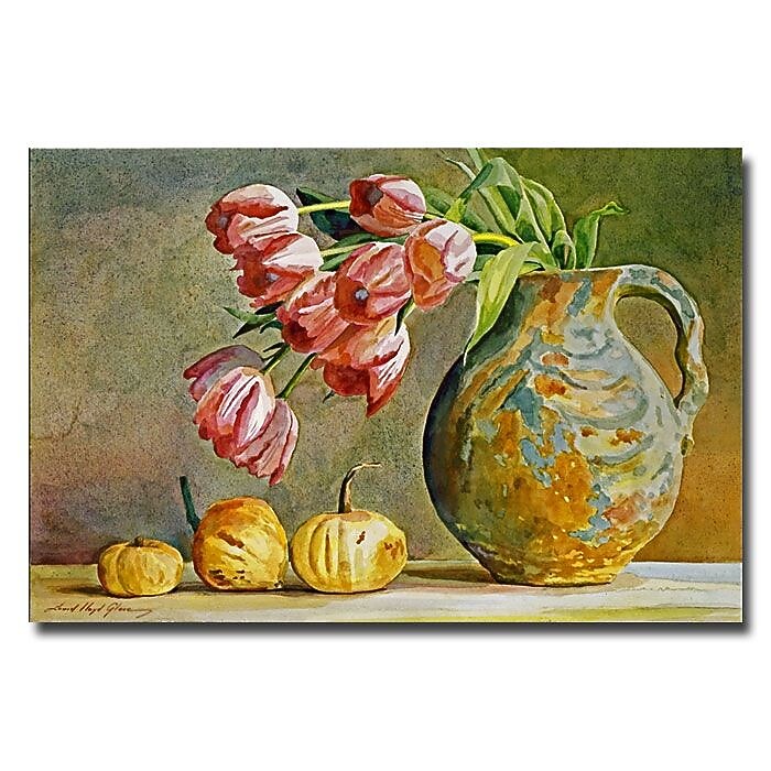 Trademark Fine Art 'Soft Tulips in the Pottery' 16" x 24" Canvas Art