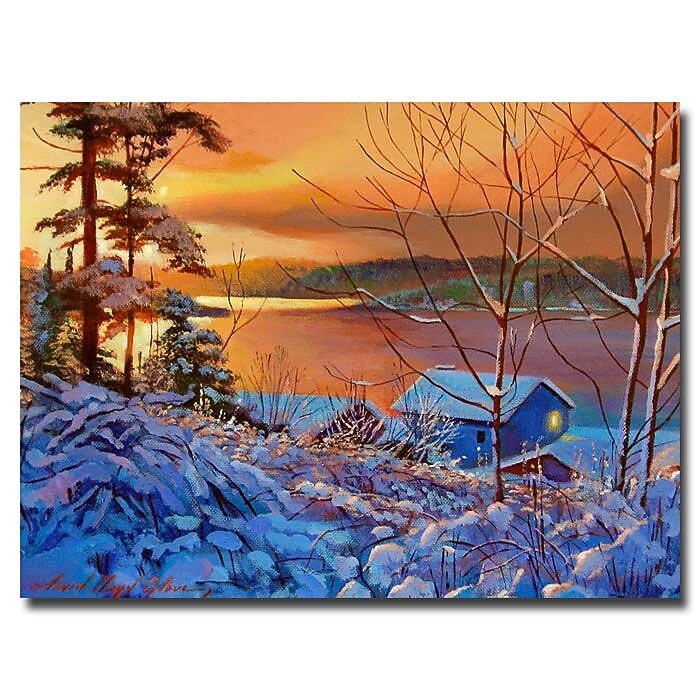 Trademark Fine Art 'Winter Day Begins' 24" x 32" Canvas Art