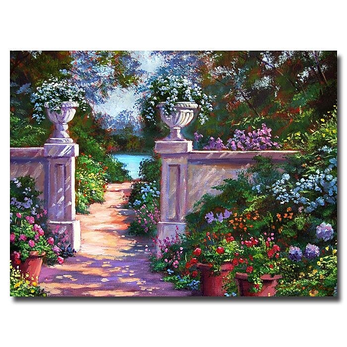 Trademark Fine Art 'Sir Thomas Estate Garden' 35" x 47" Canvas Art
