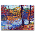 Trademark Fine Art 'Falling Leaves' 24" x 32" Canvas Art