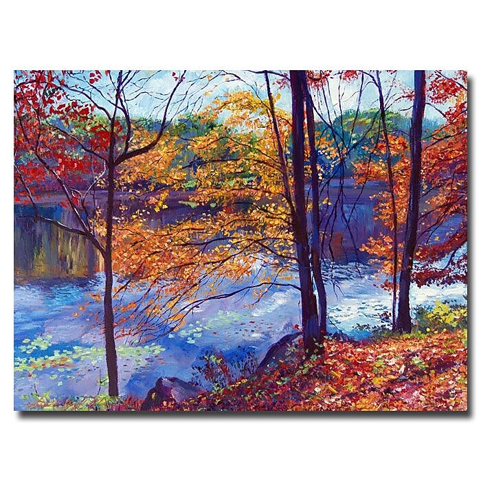 Trademark Fine Art 'Falling Leaves' 35" x 47" Canvas Art