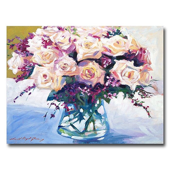 Trademark Fine Art 'Roses in Glass' 35" x 47" Canvas Art