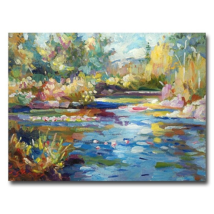 Trademark Fine Art 'Summer Pond' 35" x 47" Canvas Art