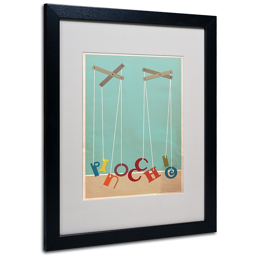 Trademark Fine Art 'Pinocchio' 16" x 20" Black Frame Art