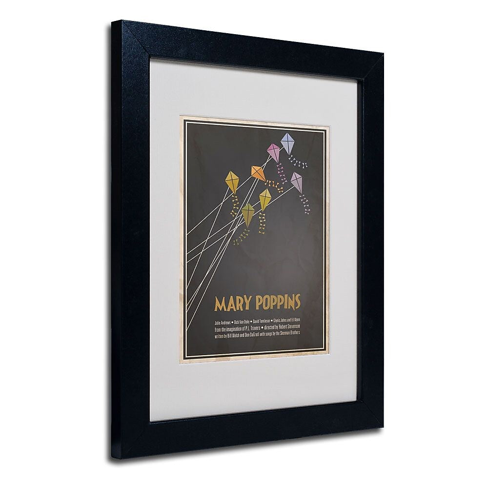 Trademark Fine Art 'Mary Poppins' 11" x 14" Black Frame Art