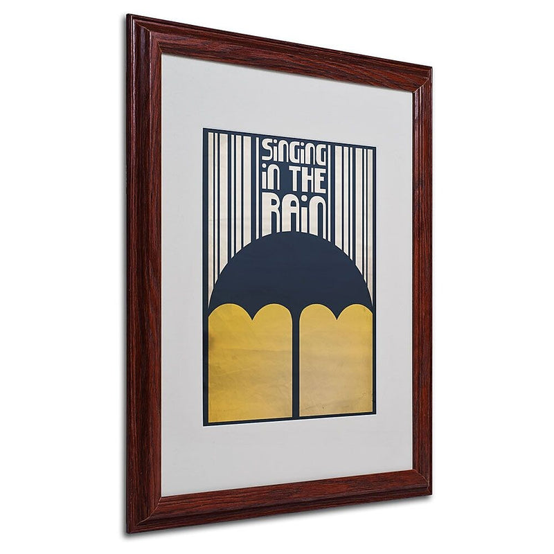 Trademark Fine Art 'Singing in the Rain' 16" x 20" Wood Frame Art