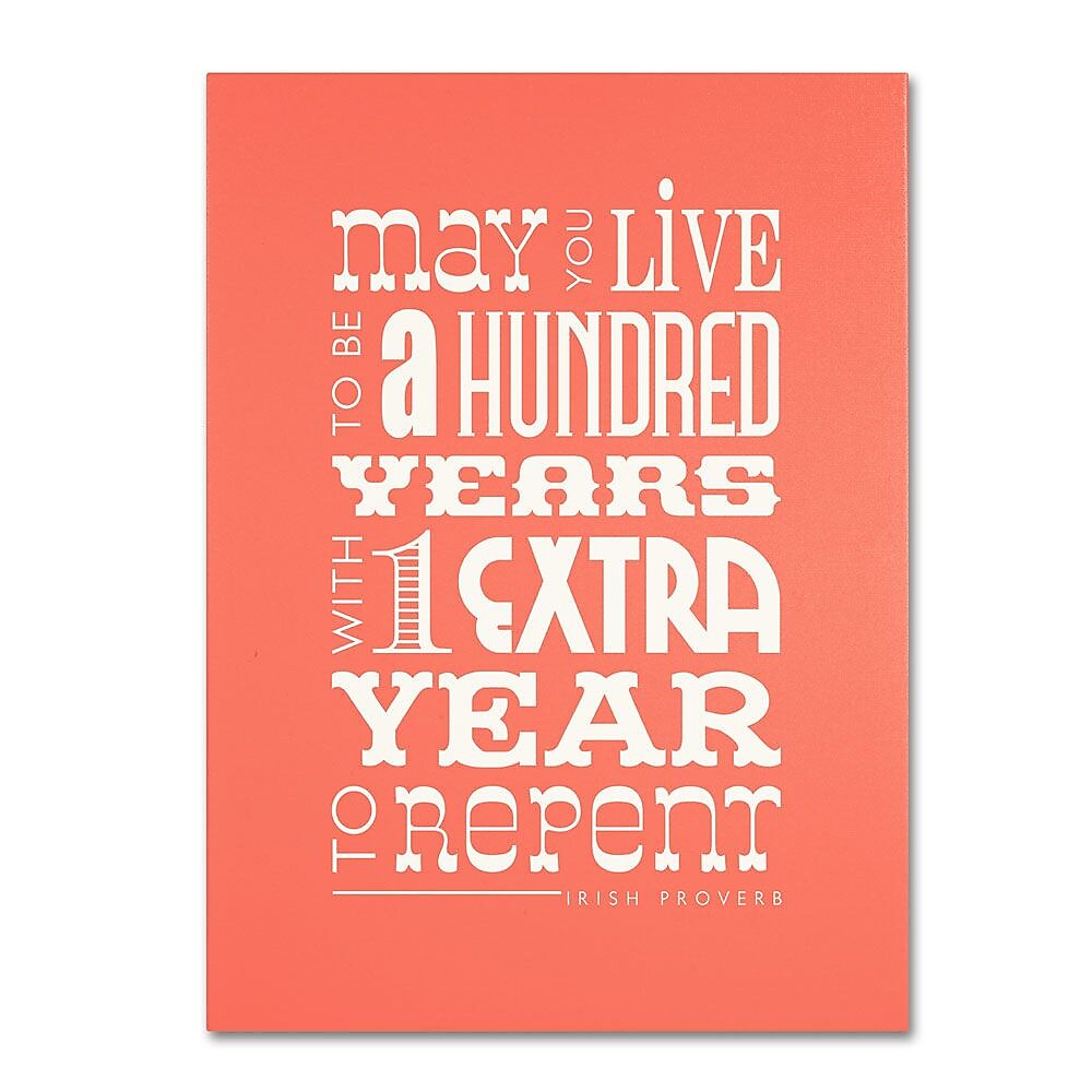 Trademark Fine Art 'Irish Proverb II' 26" x 32" Canvas Art