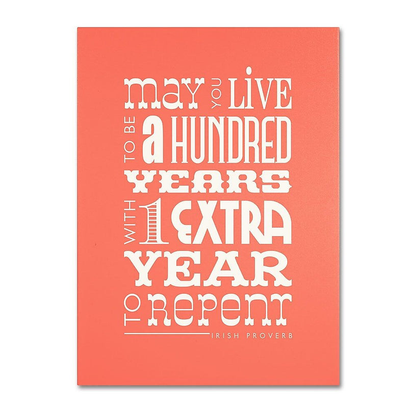 Trademark Fine Art 'Irish Proverb II' 35" x 47" Canvas Art