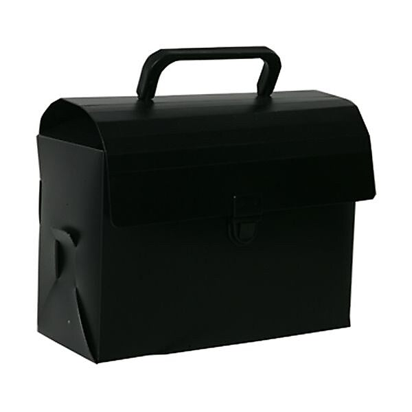 JAM Paper® Plastic Portfolio Art Case with Handles, 6 x 9 x 4, Black, Sold Individually (5205 027)