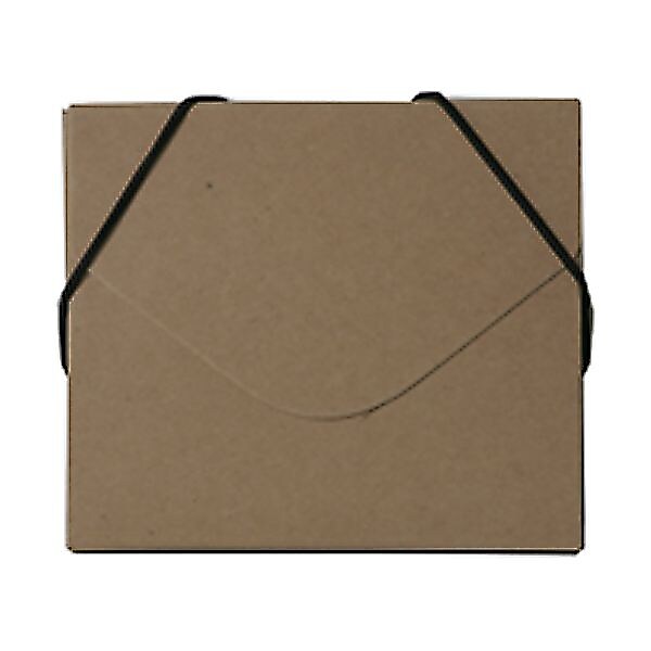 JAM Paper® CD Case Portfolio With Elastic Closure, 5 x 5 5/8 x 3/8, Natural Brown Kraft Recycled, Sold Individually (333545)