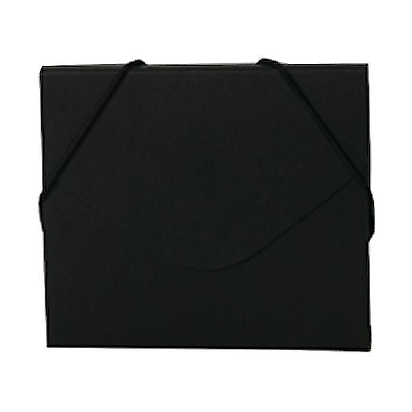 JAM Paper® CD Case Portfolio with Elastic Closure, 5 x 5 5/8 x 3/8, Black Kraft Recycled, Sold Individually (333546)