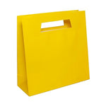 JAM Paper Heavy Duty Die Cut Glossy Gift Bags, 15" x 15" x 5.5", Yellow, 100 Bags/Carton (895DCYE100)