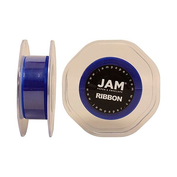 JAM Paper Sheer Organza Ribbon, Royal Blue (807SHROBU25)