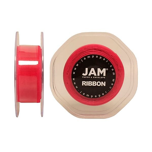 JAM Paper Sheer Organza Ribbon, Shocking Pink (807SHSHPI25)