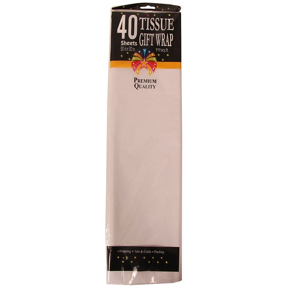 JAM Paper 20" x 26" Tissue Paper, White, 40 Sheets/Pack (211518944)