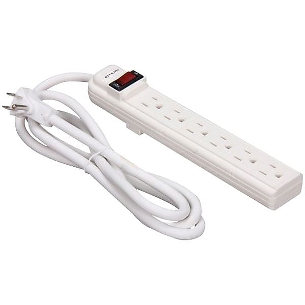 Belkin 6-Outlet Power Strip with 5' Cord, White (QW2337)