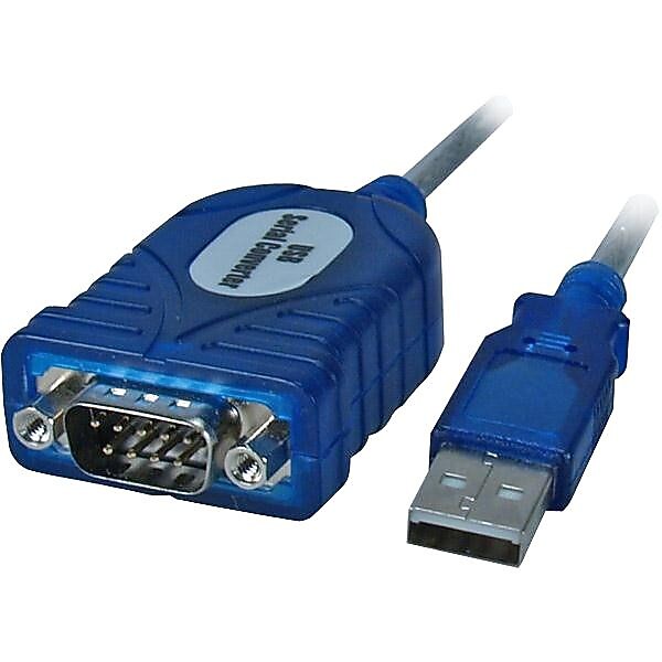 QVS 4.5' USB/DB9 Male to Female Serial Adapter Cable, Black