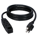 QVS 15' Extension Cord, 3-Outlet, Black (PC3PX-15)