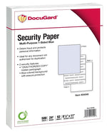 Paris DocuGard Standard 8.5" x 11" Security Paper, 24 lbs., Blue, 500 Sheets/Ream, 2500/Carton (04540)