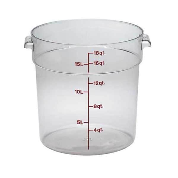 Cambro RFSCW18, 18 qt Polycarbonate Food Storage Container - Camwear Round