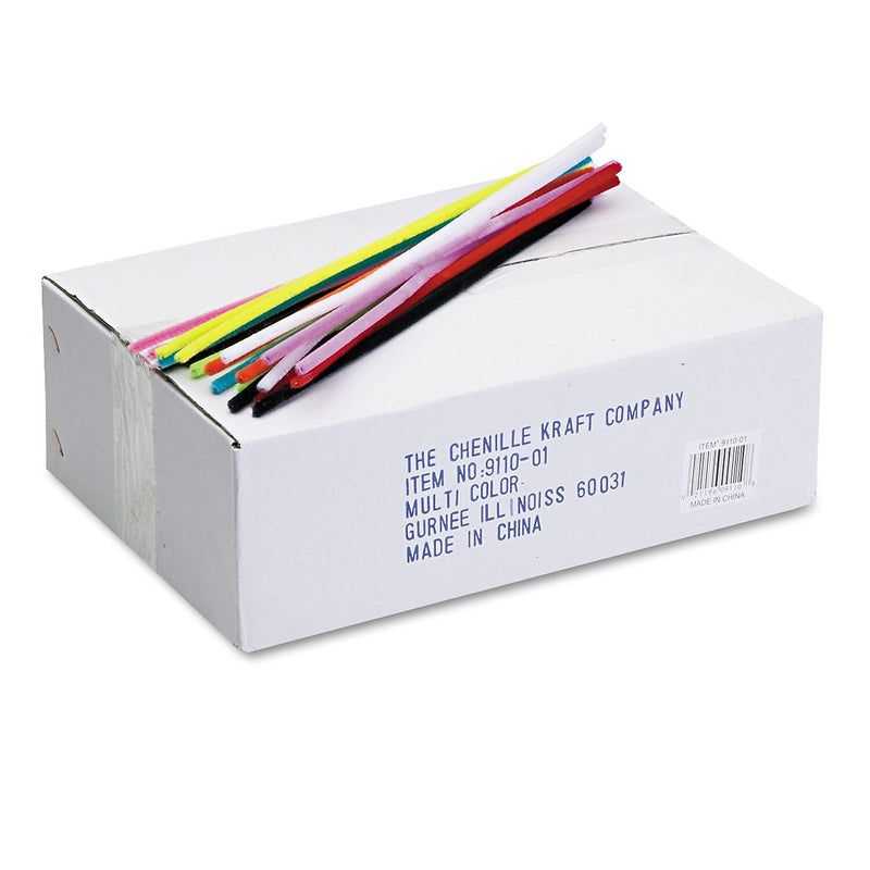 Chenille Kraft Creativity Street Jumbo Stem, 12" x 6mm, Metal Wire/Polyester, Assorted, 1000/Box