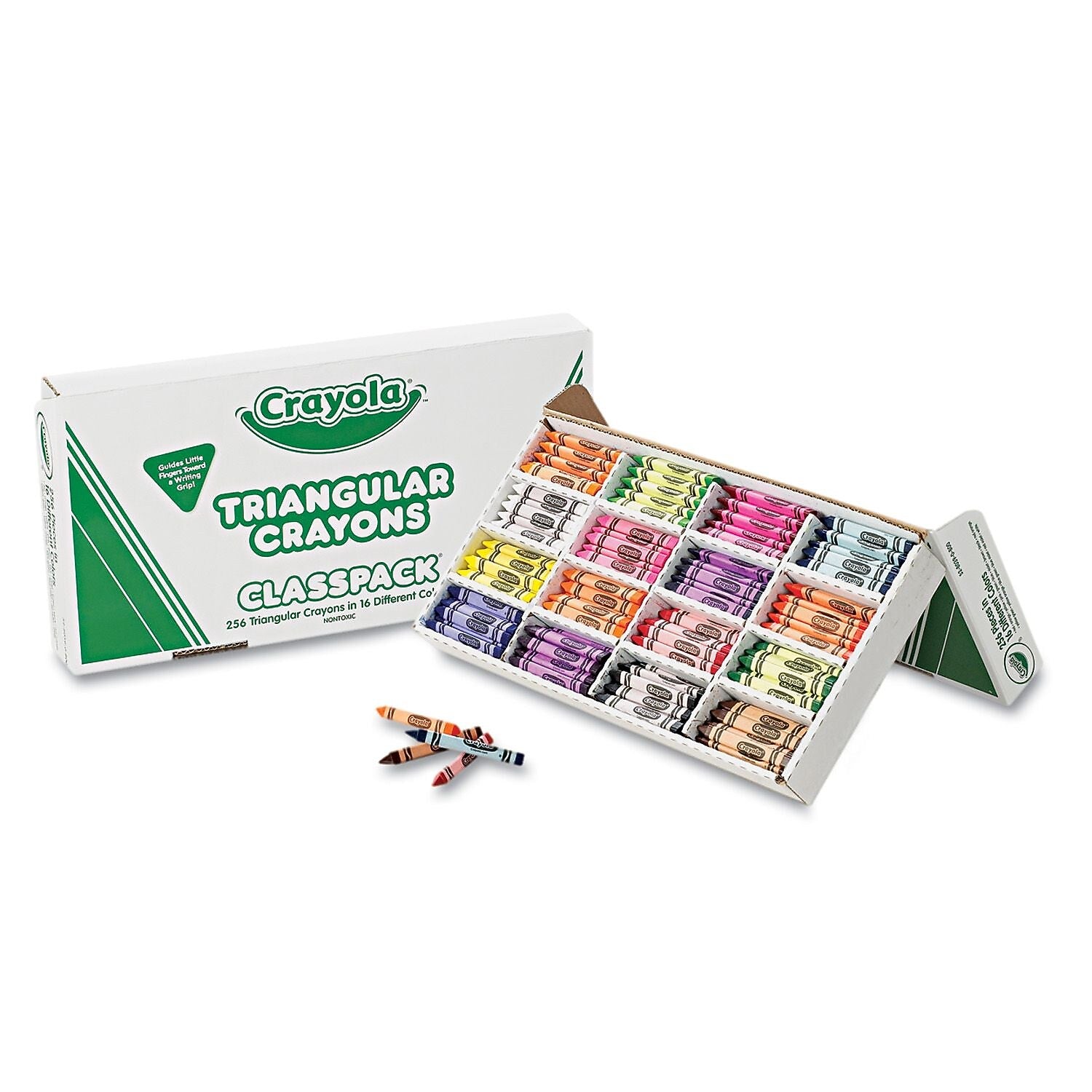 Binney & Smith Crayola® Triangle Crayons, Classpack, 256/Ct (52-8039)