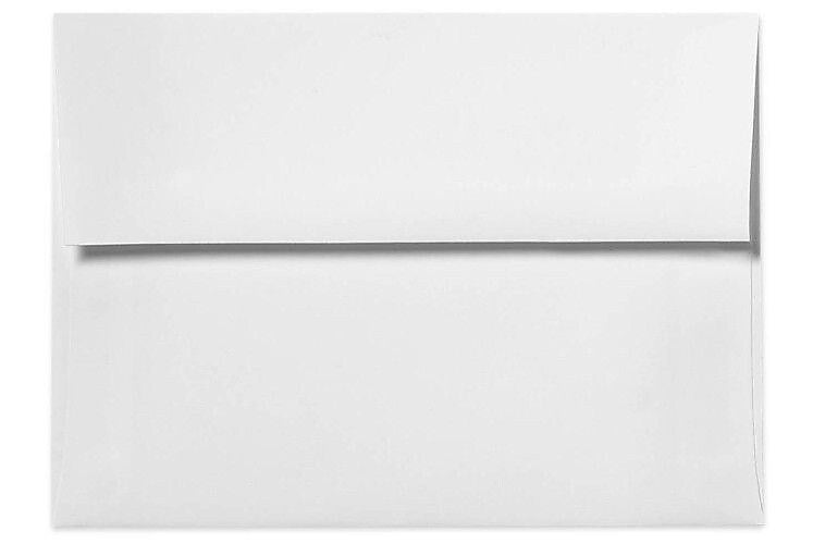 LUX 80lb 3 5/8"x5 1/8" A1 Invitation Envelopes W/Peel&Press, Bright White, 1000/BX