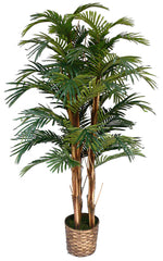 Vintage Home 60" High End Realistic Silk Palm Tree in Wicker Basket Planter