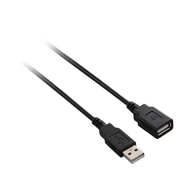 V7 6' USB Male to Male Extension Cable, Black