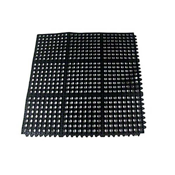 Update International FM-33B Mat Anti-Fatigue Black Rubber Service Mat, Black, 3' x 3'